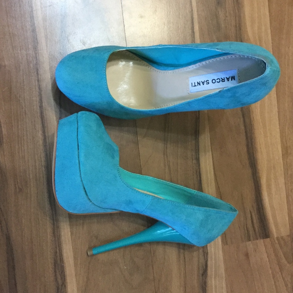 Marco Santi Suede Turquoise Pumps-Never Worn!