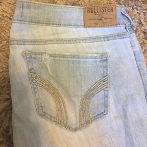 bootcut hollister ripped jeans