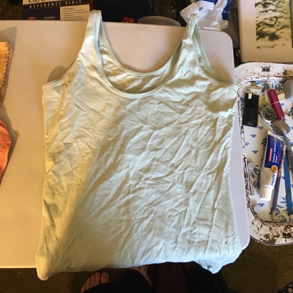 Stained light greenish tank top