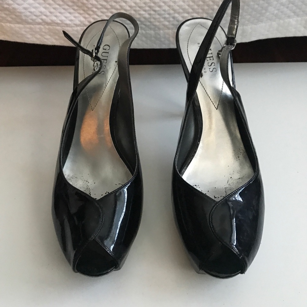 Guess by Marciano Black Open-Toe Heels