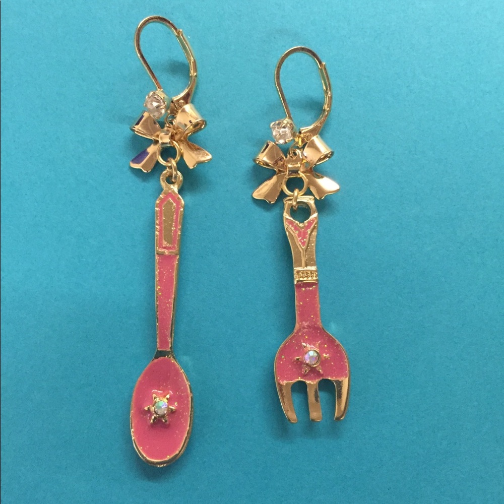 New Betsey Josephson fork and spoon earrings - Picture 2 of 3