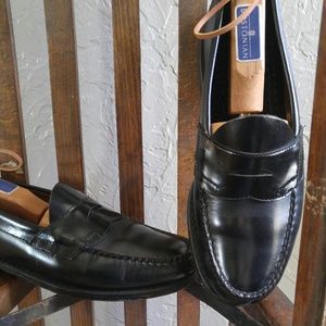 Men's Black Bass Leather Penny Loafers