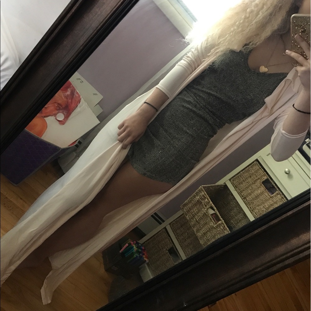 Floor length pink duster