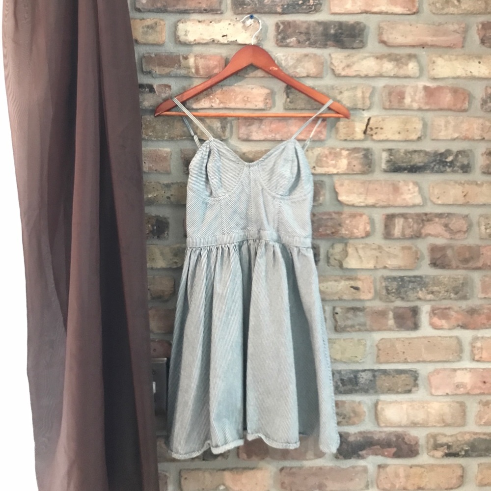 Striped denim dress