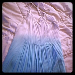 Ombre white to blue shirt.