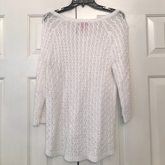 Catch My I Lightweight White High Low Sweater - Picture 3 of 3