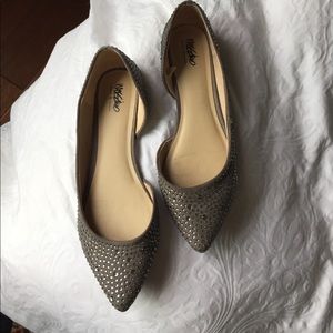 Mossimo grey jewlel flats, worn only twice.