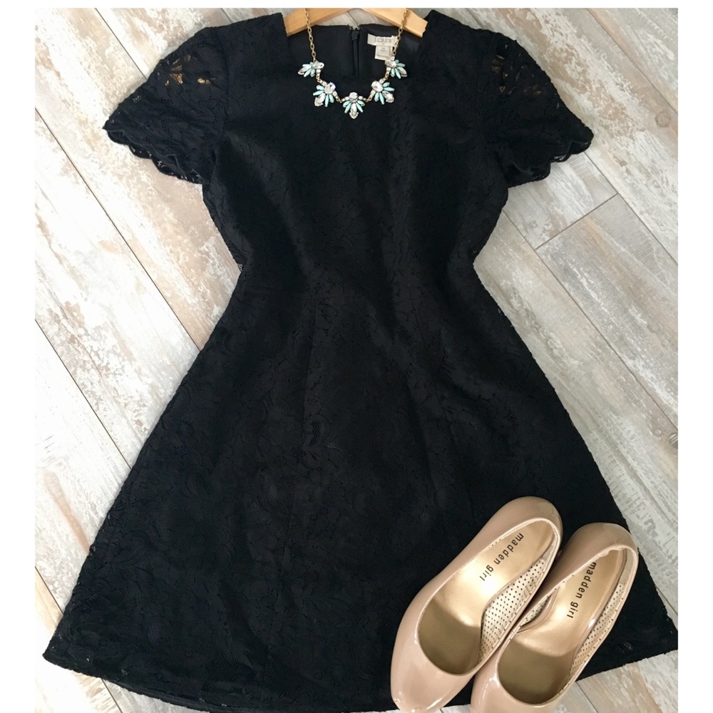 J Crew black lace dress