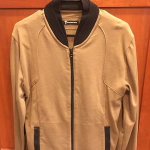 T By Alexander Wang double collar Bomber w leather