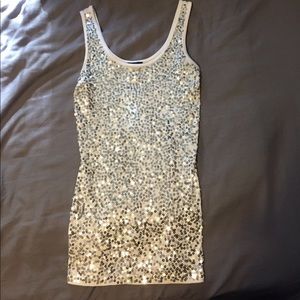 White sequin tank