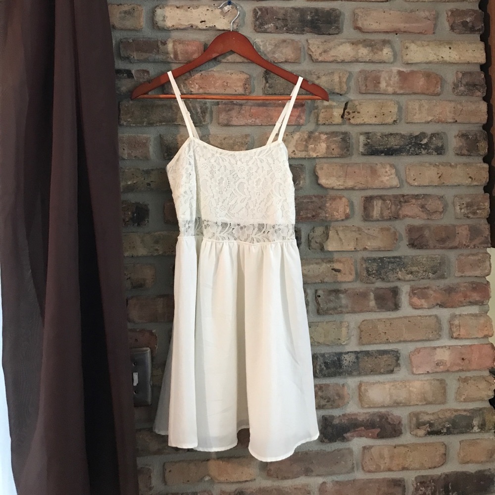 White lace & silk dress