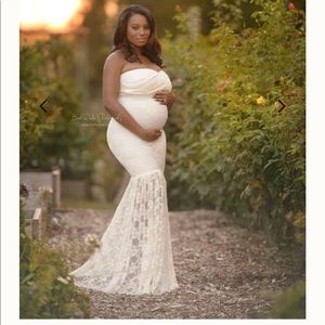 White maternity lace dress