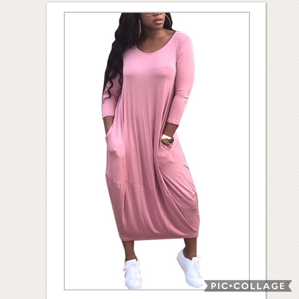 Long Sleeve Mid Calf Dress