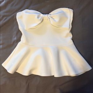 White strapless top