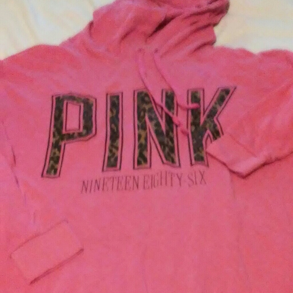 VS Pink Hooded Sweatshirt Cheetah/Pink