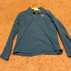 Blue woman’s north face pullover