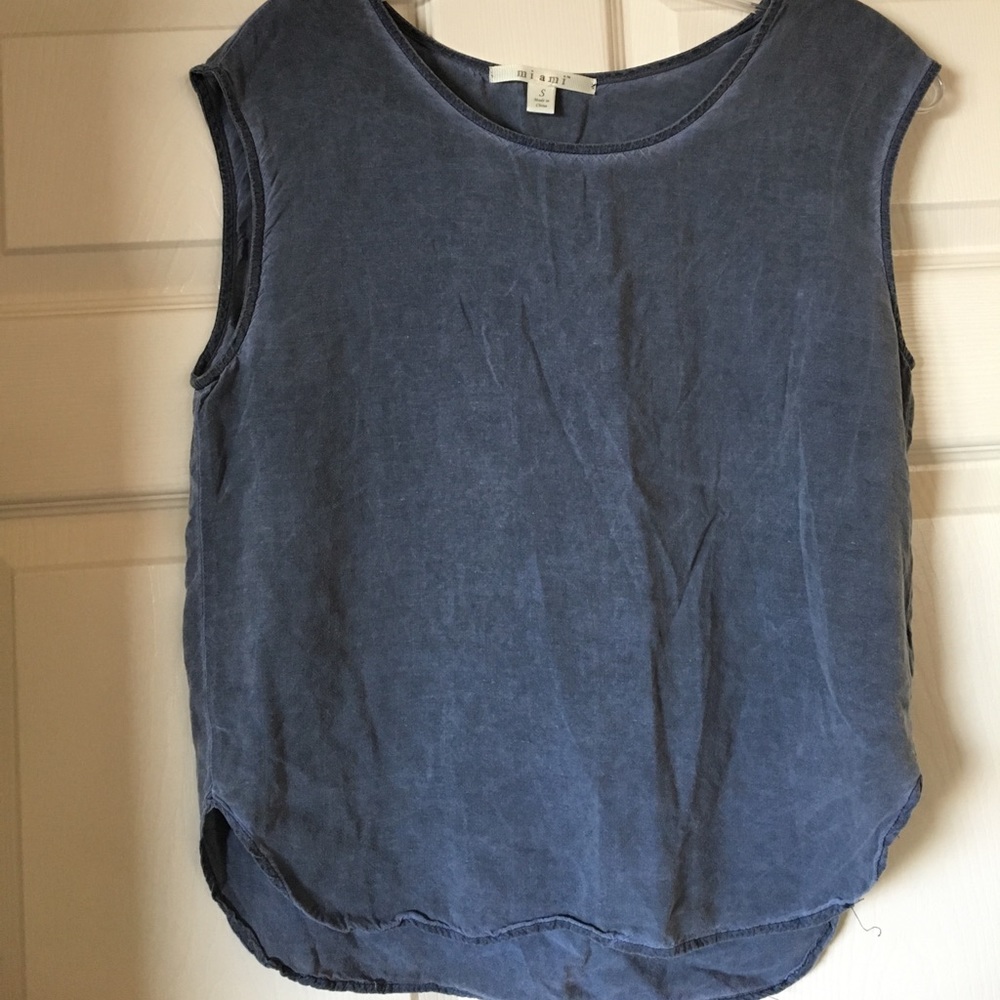 Denim-look loose-fit top