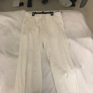 White linen pants