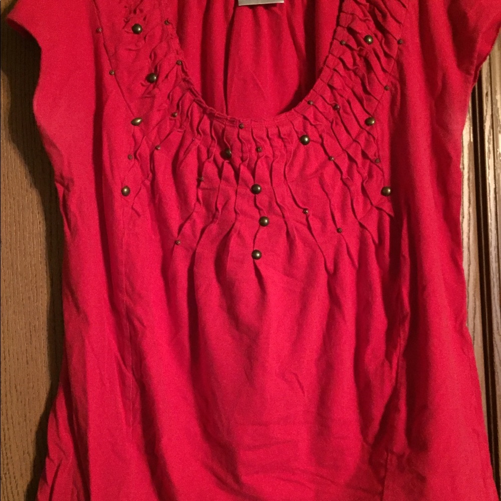Women’s Sz 14/16 red Studded shirt