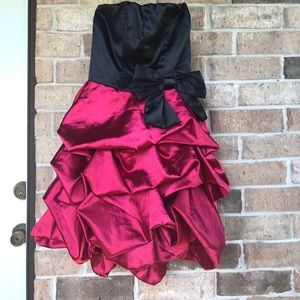 Red and black dress