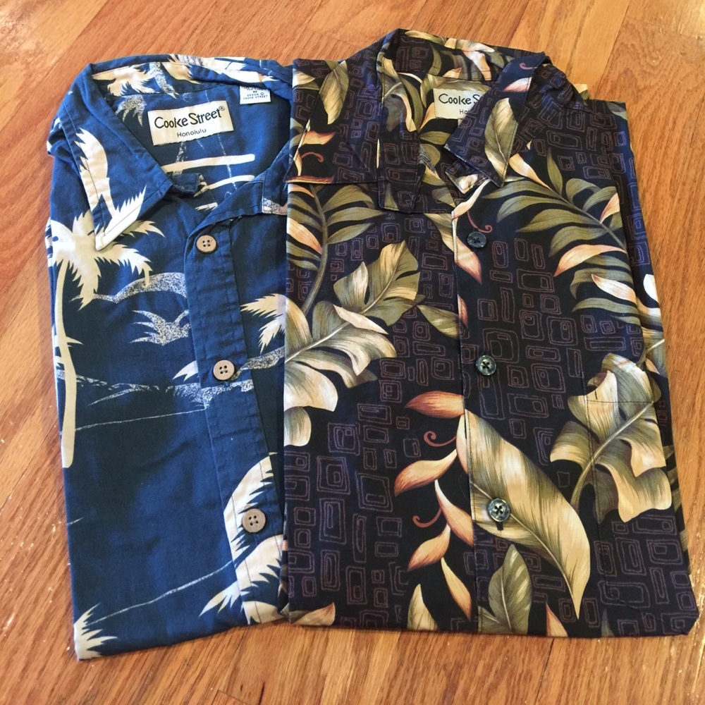 Cooke Street Hawaiian Button Down Shirts. Lot of 2