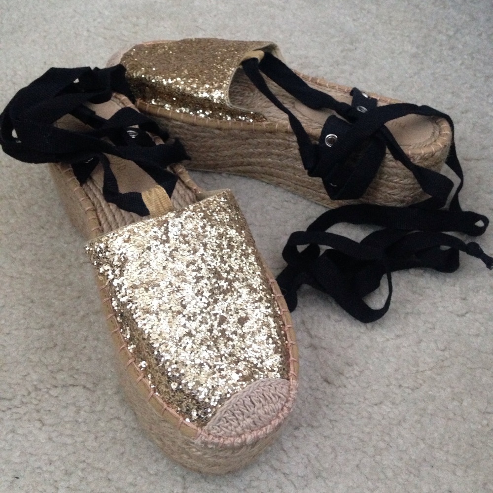 Musse & Cloud gold stacked platform espadrilles, 7
