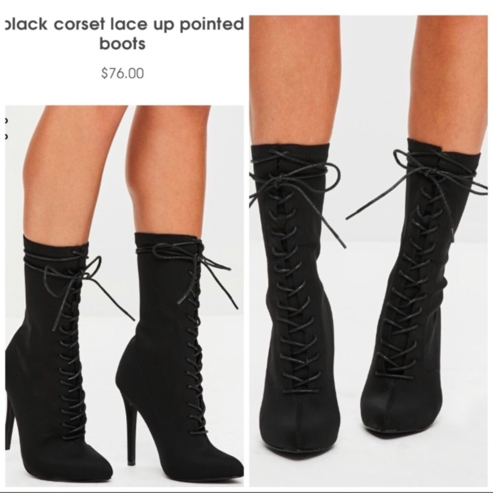 Missguided lace up boots - like Kim K fab boots