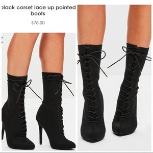 Missguided lace up boots - like Kim K fab boots