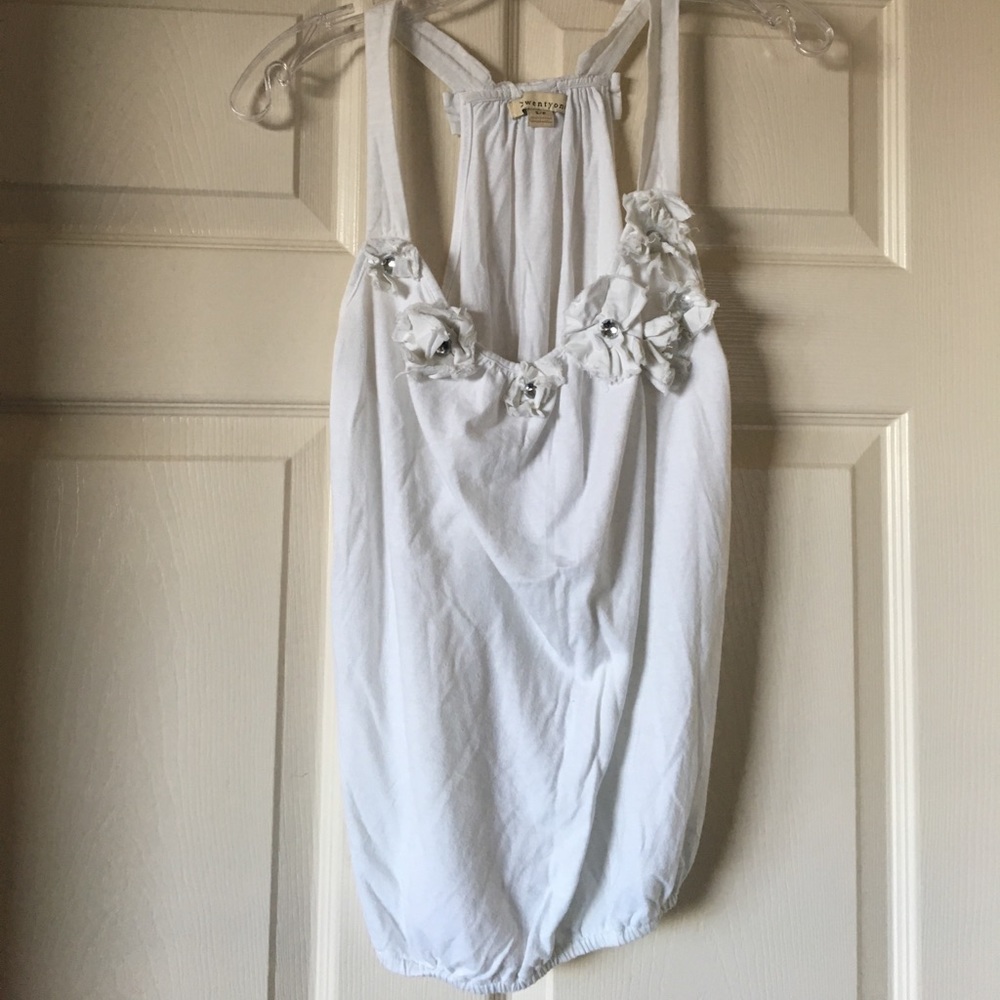 Vintage-look flower-adorned top