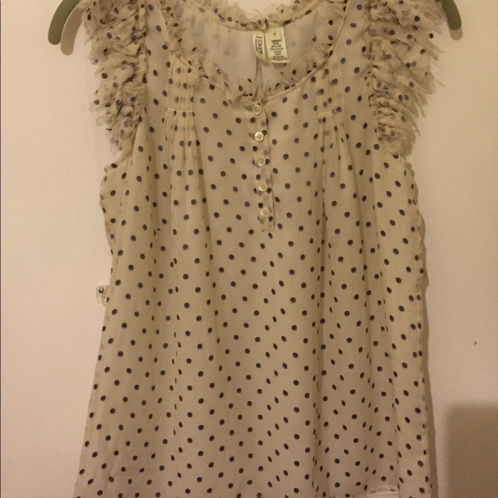 I. Crew polka dot ruffle top