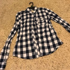Women’s hollister blue and white plaid button down