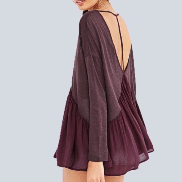 Swingy Longsleeve TOP Flowy Trapeze Tee T-Shirt - Picture 3 of 5