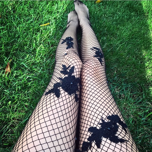 embroidered fishnets