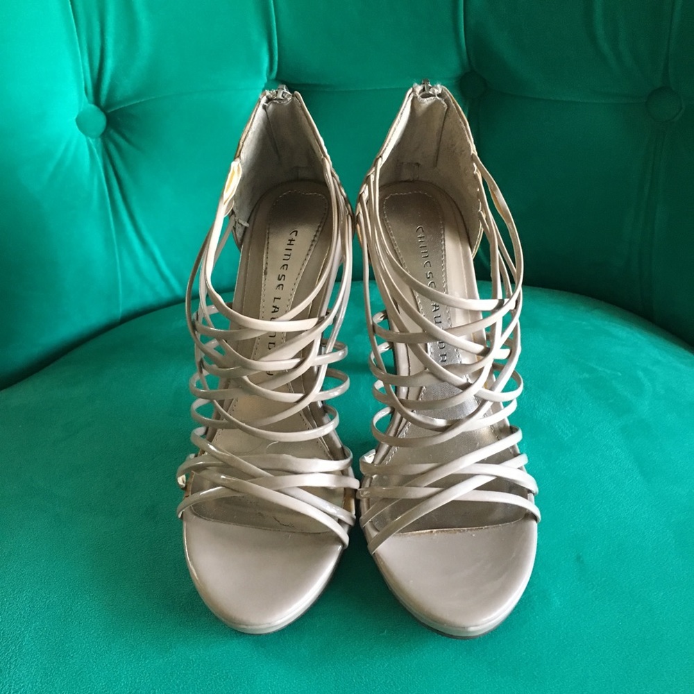 Chinese Laundry Strappy Nude Heels • 7.5