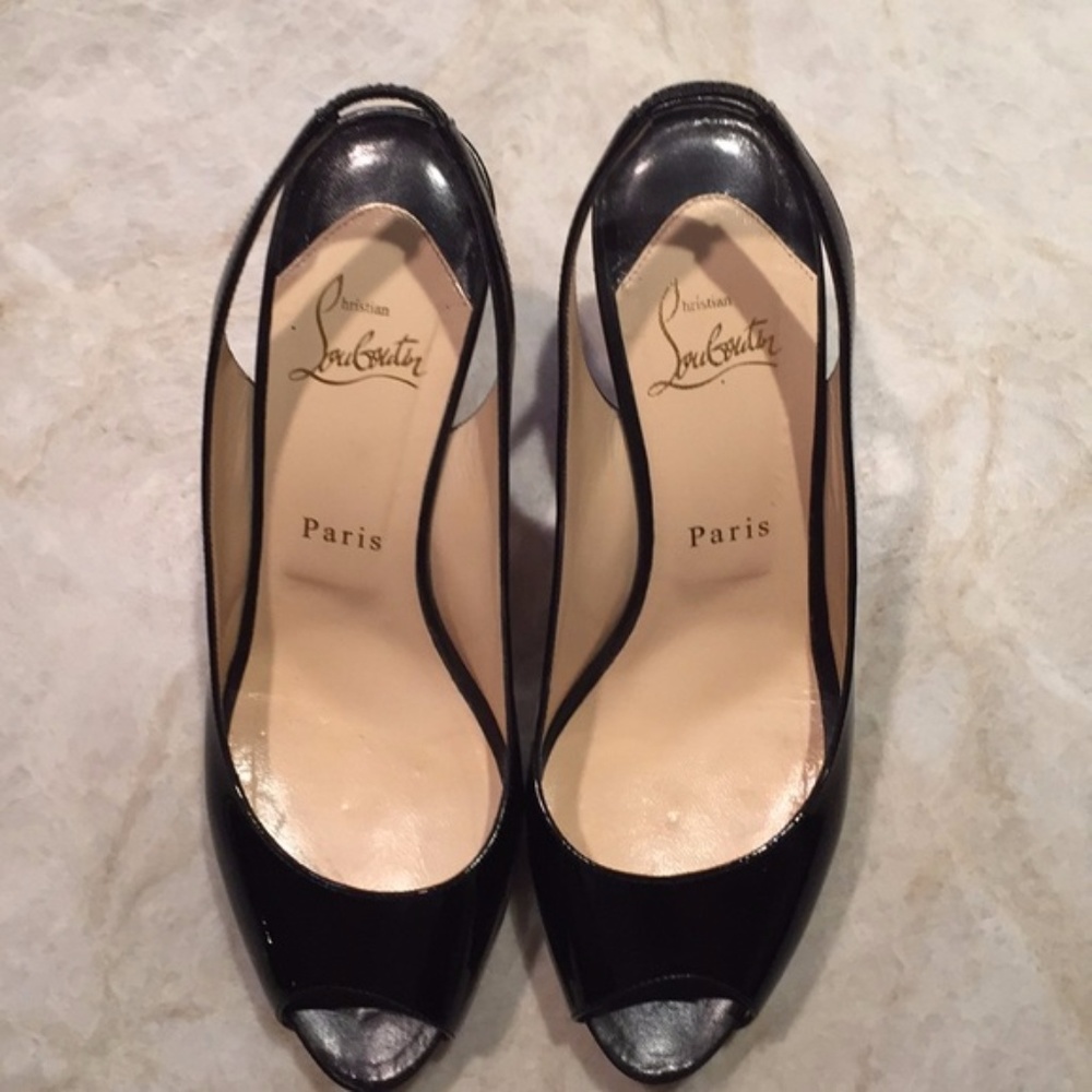 Christian Louboutin Peep Toe Slingback Heels
