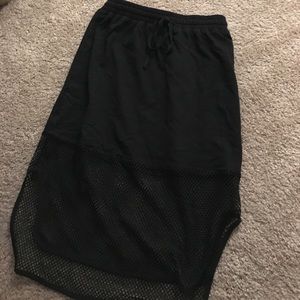 Drawstring midi skirt