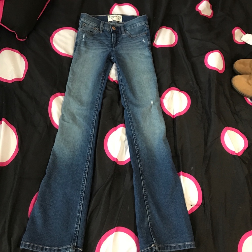 Girls Abercrombie Kids Distressed Boot cut Jeans