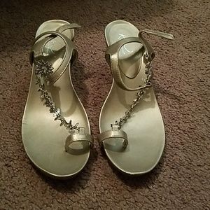 Champagne Wedge Sandals