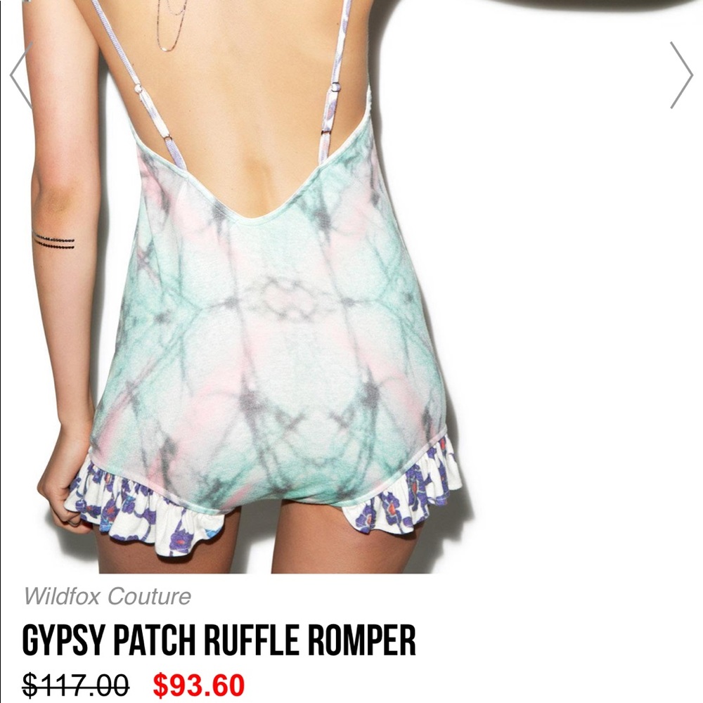 NEW Wildfox Gypsy Patch Ruffle Romper - Picture 6 of 8