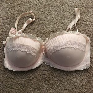 Pink lace bra