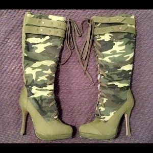 Camo Boots with a heel
