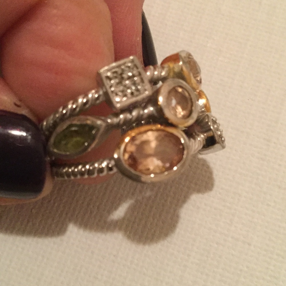925 Silver Multi Stone Ring - image 4