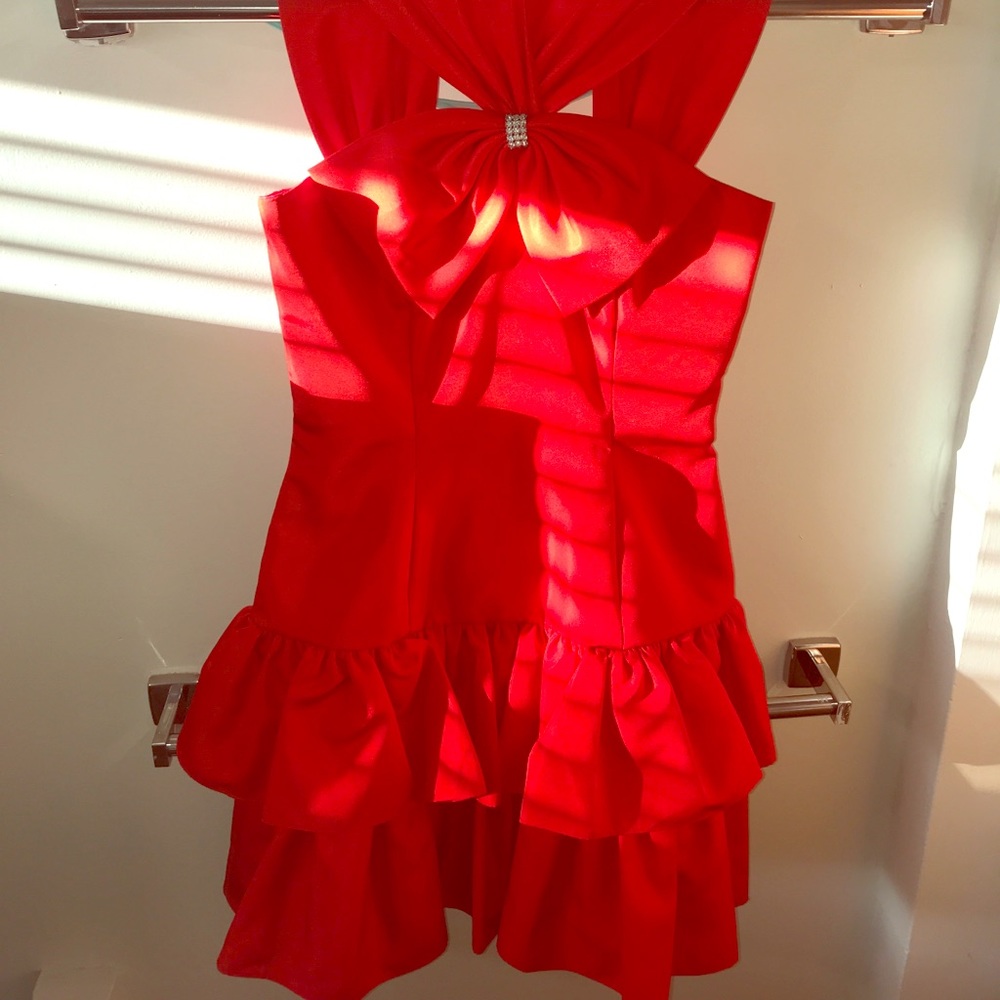 Vintage red bow dress size 3/4