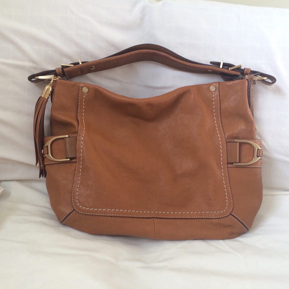 Tan leather Hobo shoulder bag