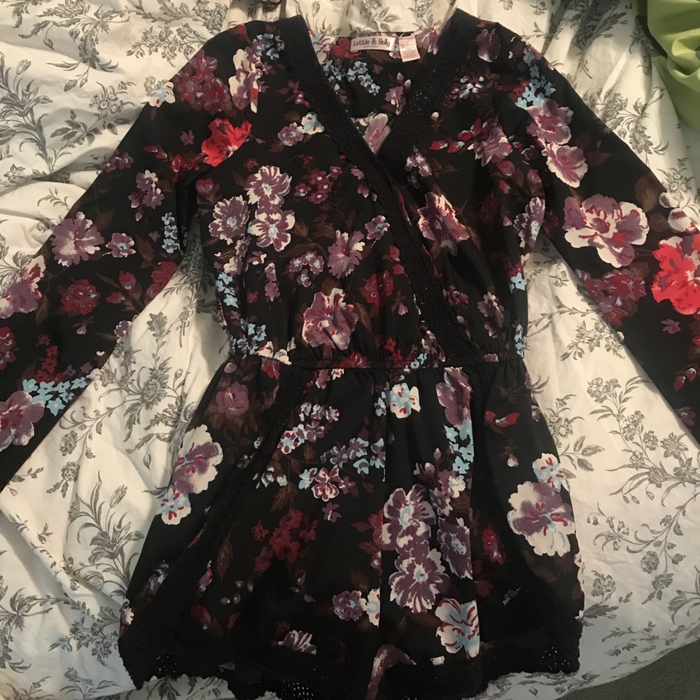 Black Floral Romper