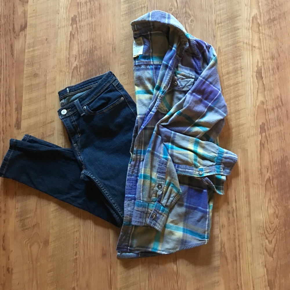 Purple & yellow flannel