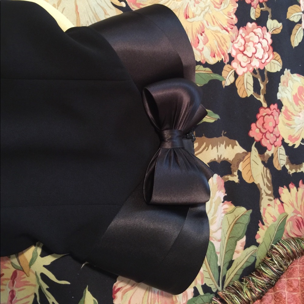 Black strapless cocktail dress