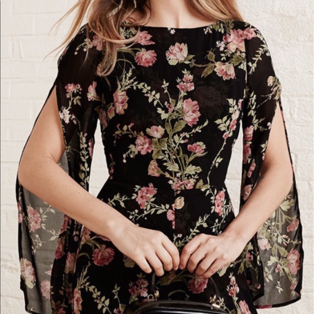 Reformation Black Floral Jumpsuit