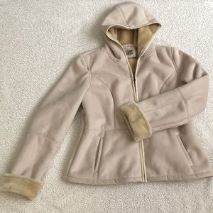 Faux Suede Hooded Jacket