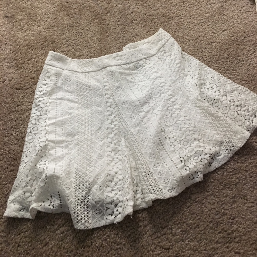 White lace skirt